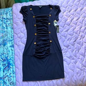 Allen B. Navy Blue Stretchy BodyCon Dress